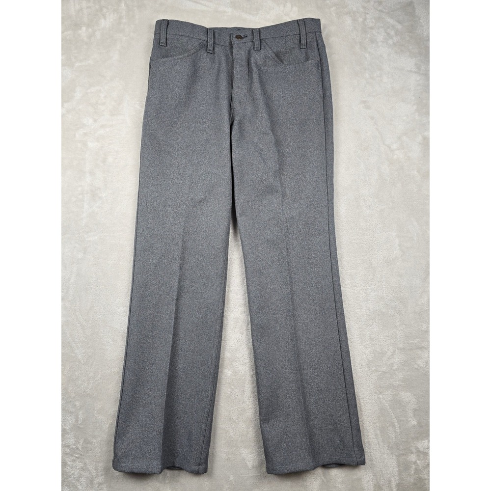 Vintage Levi's 517 Pants Mens 35x32 Fit 33x32 Gray 90s Polyester Trousers USA